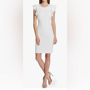 Tommy Hilfiger Women's Flutter Sleeve Scuba Dress